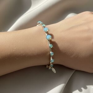 Natasha Silver and Blue Gemstone Bracelet